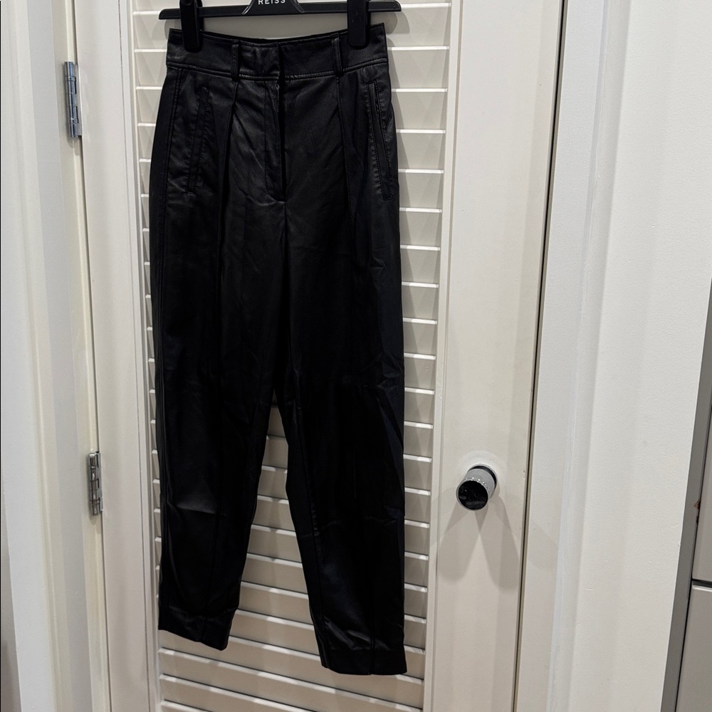 Babaton Black Faux Leather Trousers
